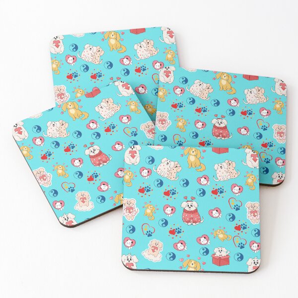 Item preview, Cute Dog Pattern With Jade Background designed and sold by Wolfheartart.