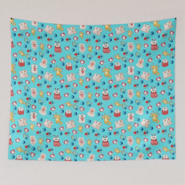 Item preview, Cute Dog Pattern With Jade Background  designed and sold by Wolfheartart.