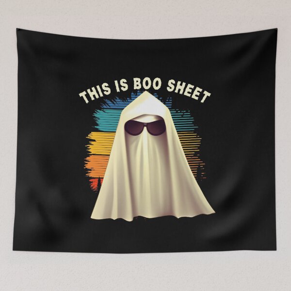 Item preview, Nostalgic Nightmares: A Grumpy Ghost Haunting in Vintage Style - BOO Sheet, Retro, Halloween Costume designed and sold by Sun Sand & Sea Art.