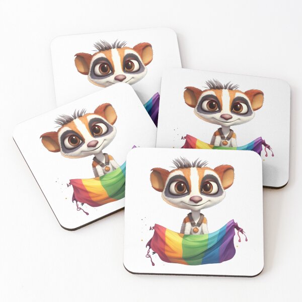 Item preview, Cute Pocket Meerkat Mork LGBT Animal Rainbow Flag Gay Pride designed and sold by RiptideShirt.