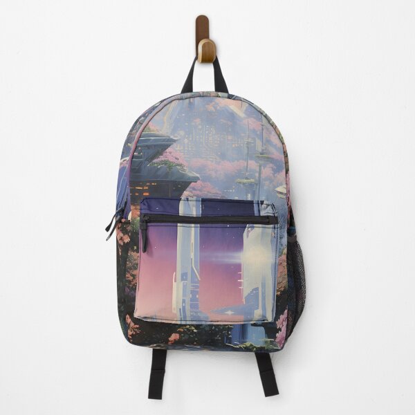 Item preview, Futuristic Landscape of City of the Future and Flower Bushes and Starry Sky designed and sold by Je-we.