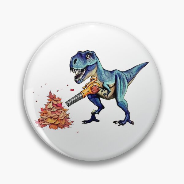 Item preview, Funny T-rex Dinosaur using Leaf Blower for Fall Leaves designed and sold by Nature's Fancy.