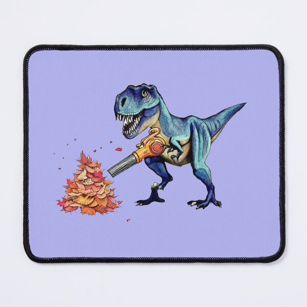 Item preview, Funny T-rex Dinosaur using Leaf Blower for Fall Leaves designed and sold by Nature's Fancy.