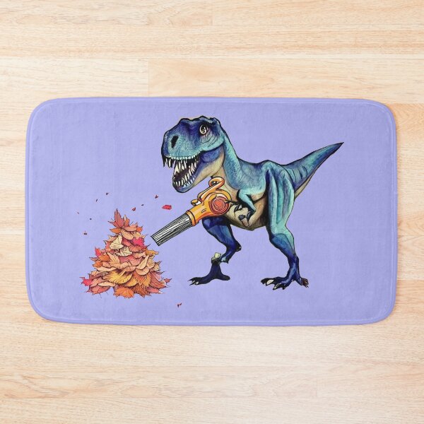 Item preview, Funny T-rex Dinosaur using Leaf Blower for Fall Leaves designed and sold by Nature's Fancy.