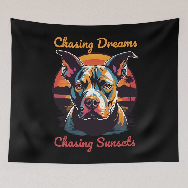 Item preview, Chasing Dreams Chasing Sunset Pit Bull Silhouette designed and sold by al21ex.