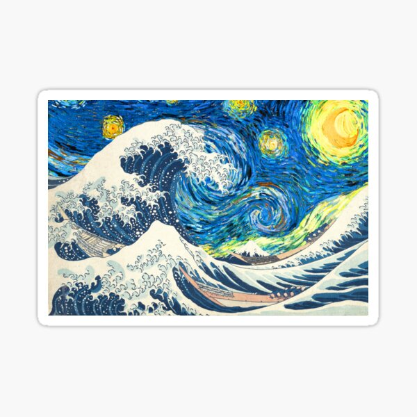 Item preview, Starry Night Great Wave designed and sold by gemgiraffe.