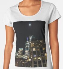 Metropolitan area, New York, Manhattan, Brooklyn, New York City, architecture, street, building, tree, car,   Women's Premium T-Shirt