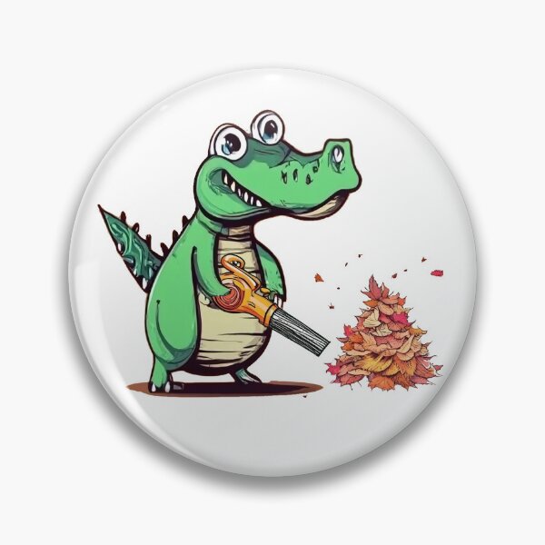 Item preview, Funny Alligator using Leaf Blower for Fall Leaves designed and sold by Nature's Fancy.