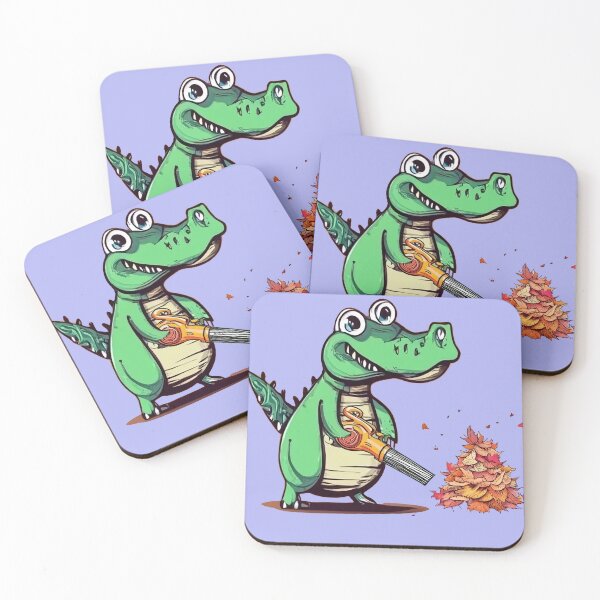 Item preview, Funny Alligator using Leaf Blower for Fall Leaves designed and sold by Nature's Fancy.