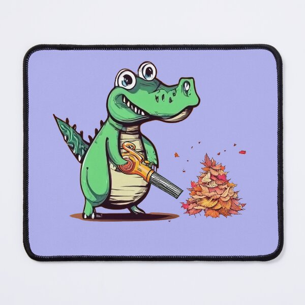 Item preview, Funny Alligator using Leaf Blower for Fall Leaves designed and sold by Nature's Fancy.