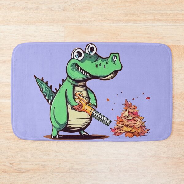 Item preview, Funny Alligator using Leaf Blower for Fall Leaves designed and sold by Nature's Fancy.