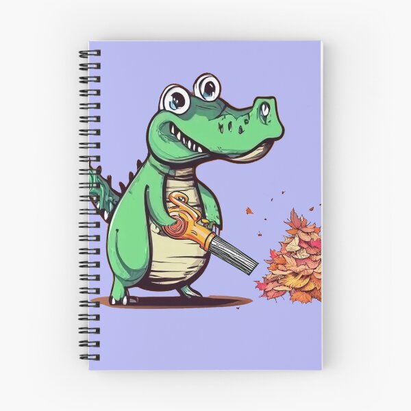 Item preview, Funny Alligator using Leaf Blower for Fall Leaves designed and sold by Nature's Fancy.