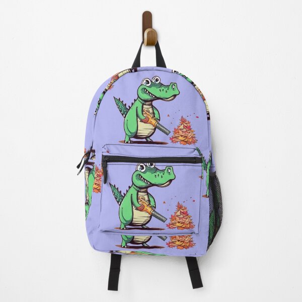 Item preview, Funny Alligator using Leaf Blower for Fall Leaves designed and sold by Nature's Fancy.