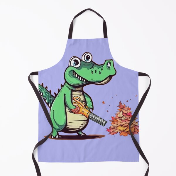 Item preview, Funny Alligator using Leaf Blower for Fall Leaves designed and sold by Nature's Fancy.
