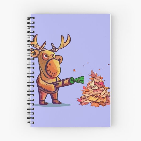 Item preview, Funny Moose using Leaf Blower for Fall Leaves designed and sold by Nature's Fancy.
