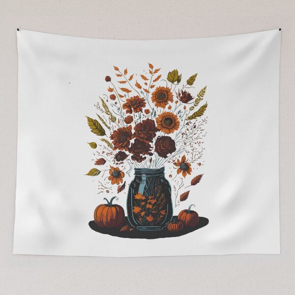 Item preview, Flowers in mason jar, nature art designed and sold by Top-Bot.