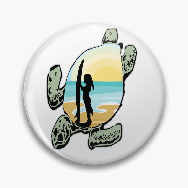 Artikelvorschau, Surfer-Mädchen-Sonnenuntergang-Schildkröten-Strand entworfen und verkauft von Redmanrooster.