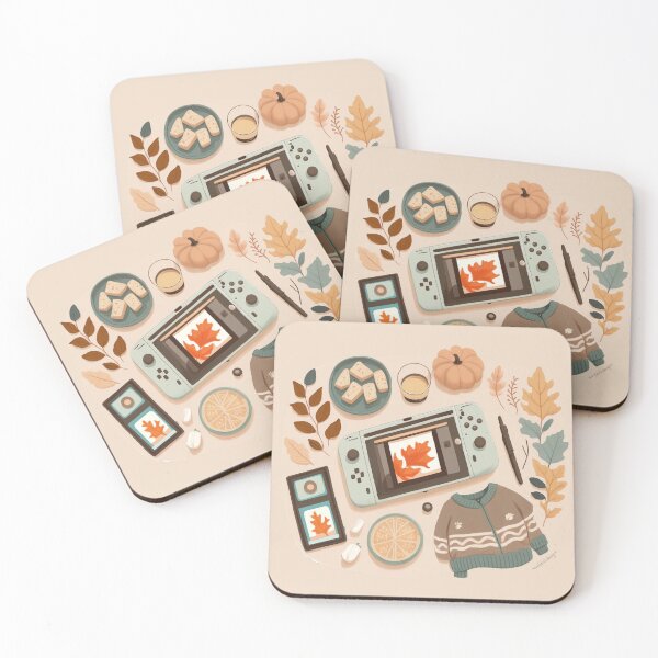 Item preview, Cozy Autumn Gaming Flatlay designed and sold by Cozy Nerdy Things.