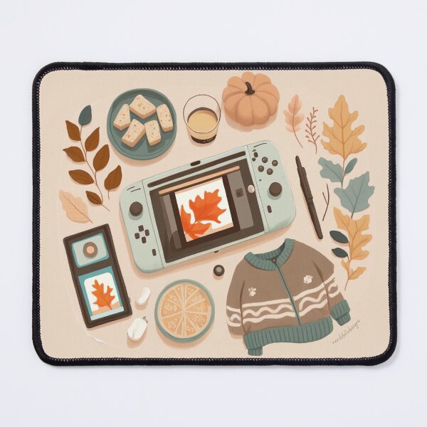 Item preview, Cozy Autumn Gaming Flatlay designed and sold by Cozy Nerdy Things.