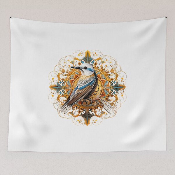 Item preview, Beautiful bird with colourful mandala background  designed and sold by Trendy-Artistry.
