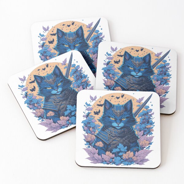 Item preview, Armored cat samurai with sword designed and sold by Wear-Tee.