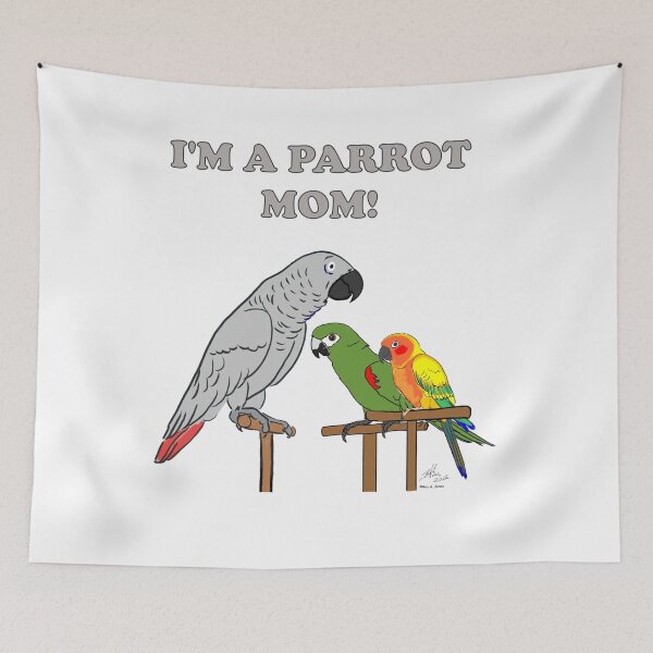 Item preview, Parrot Mom - African Grey, Hahn's  Macaw, Sun Conure designed and sold by Laughing Parrot Studio.