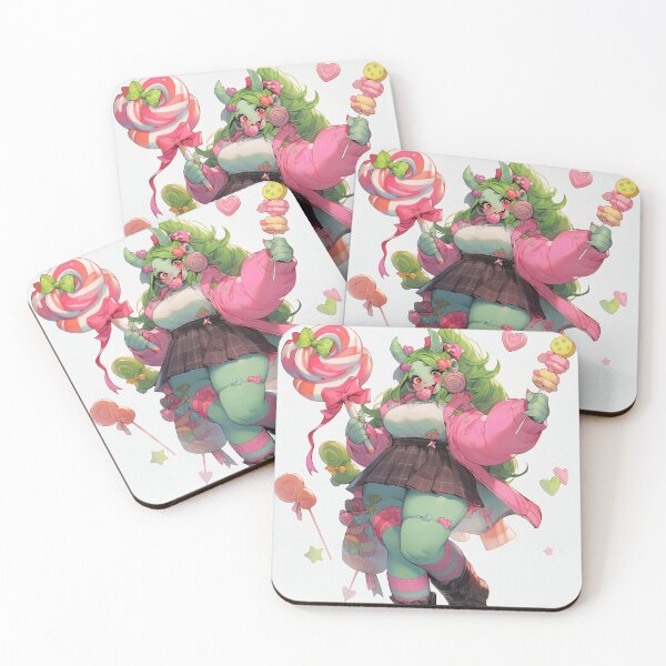 Item preview, Cute Preppy Orc Anime Girl with Candy designed and sold by bubblegoth.