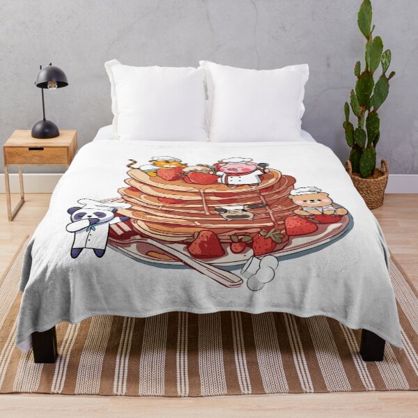 Item preview, A vintage anime style art of kawaii animals making strawberry pancakes!  designed and sold by BALQYS.