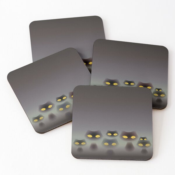 Item preview, black cat ominous cats big eyes fog mist designed and sold by MiraNomegusta.