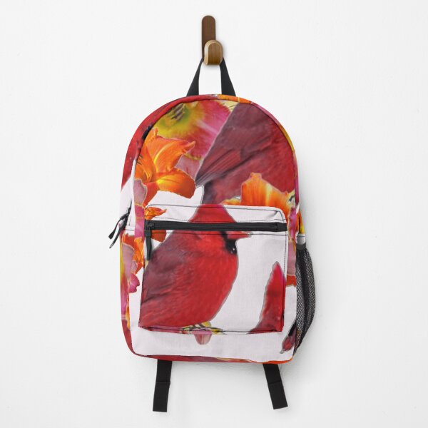 Item preview, SPRING RED CARDINALS FLORAL PATTERN MEDLY WHITE ART designed and sold by sharlesart.