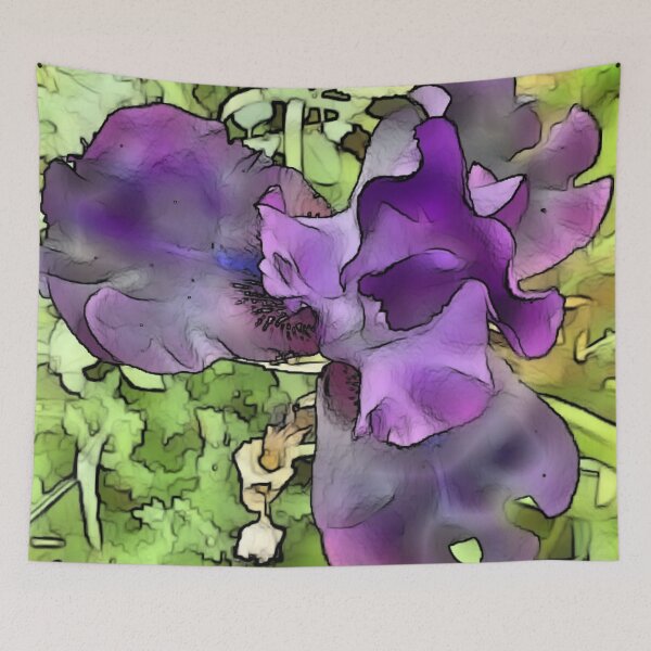 Item preview, Purple Iris Stained Glass Effect designed and sold by Scott and Mary Schneider art_photography.