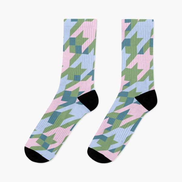Item preview, Timeless Classic Alpine Houndstooth 1. Khaki, blue, pink  designed and sold by Dominiquevari.