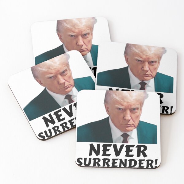 Item preview, Copy of Never Surrender trump mugshot designed and sold by ArtfulWhimsy007.