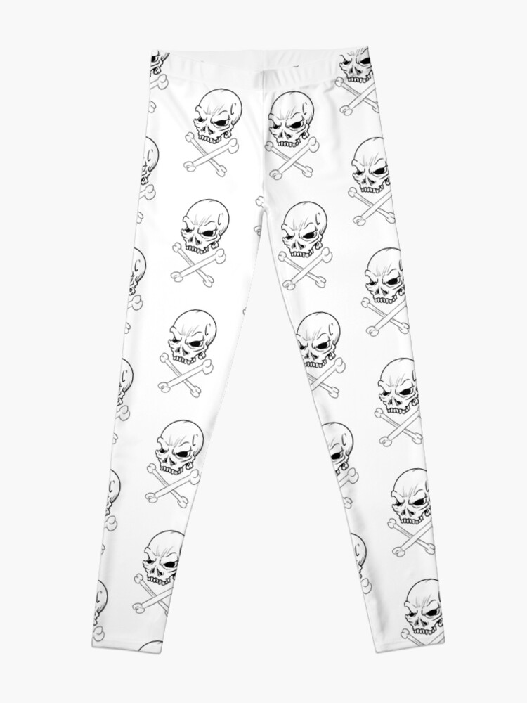 Thumbnail 3 of 5, Leggings, The skull and cross bones designed and sold by mikeyquig.