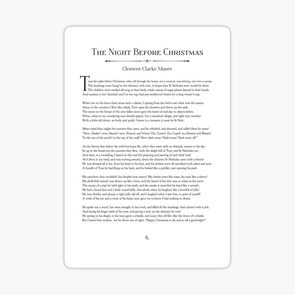 Item preview, The night before Christmas full poem BY CLEMENT CLARKE MOORE designed and sold by Inktown.