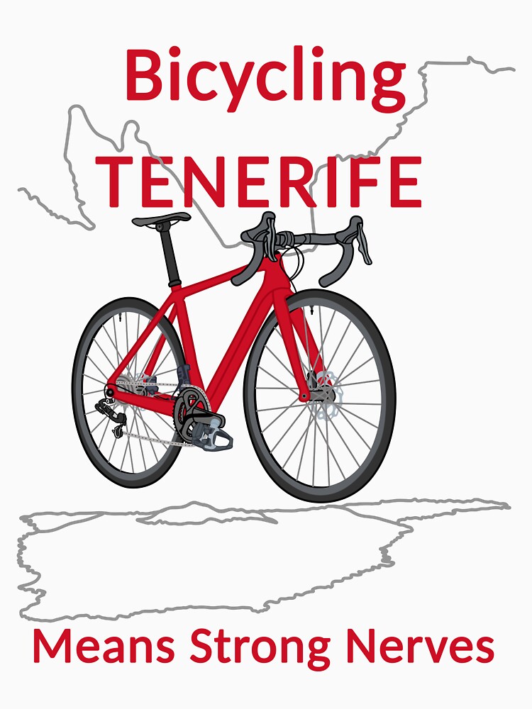 Thumbnail 7 von 7, Classic T-Shirt, Fahrradfahren Teneriffa bedeutet starke Nerven, Rennrad, Rot designt und verkauft von CreaVisArt.