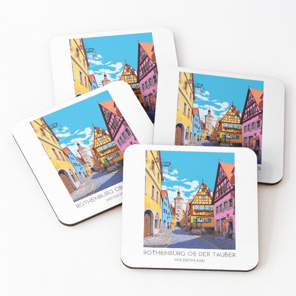 Item preview, A Pop Art Travel Print of Rothenburg ob der Tauber - Germany designed and sold by StudioRedKoala.