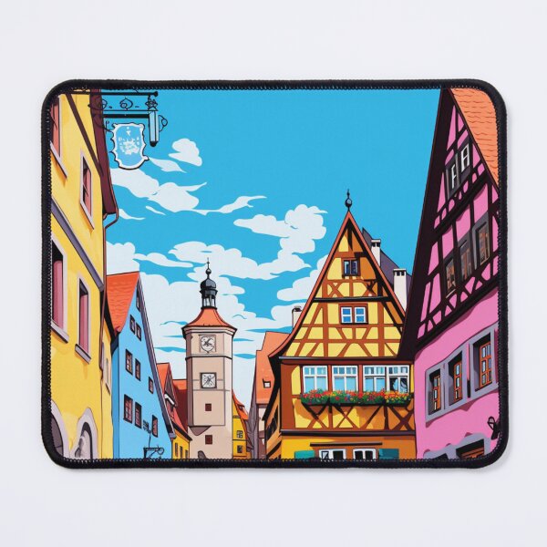 Item preview, A Pop Art Travel Print of Rothenburg ob der Tauber - Germany designed and sold by StudioRedKoala.