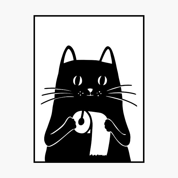 Item preview, Cat Toilet Paper - Stickers - Prints - Cat Lovers - Minimal Artwork designed and sold by artswag.