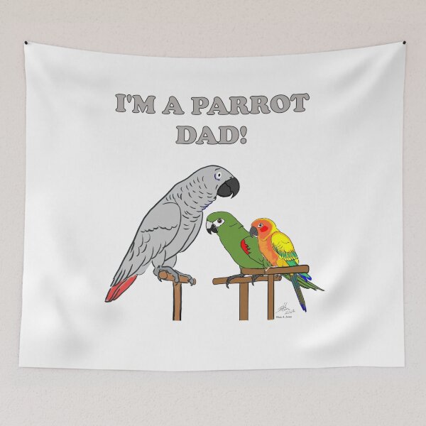 Item preview, Parrot Dad - African Grey, Hahn's  Macaw, Sun Conure designed and sold by Laughing Parrot Studio.