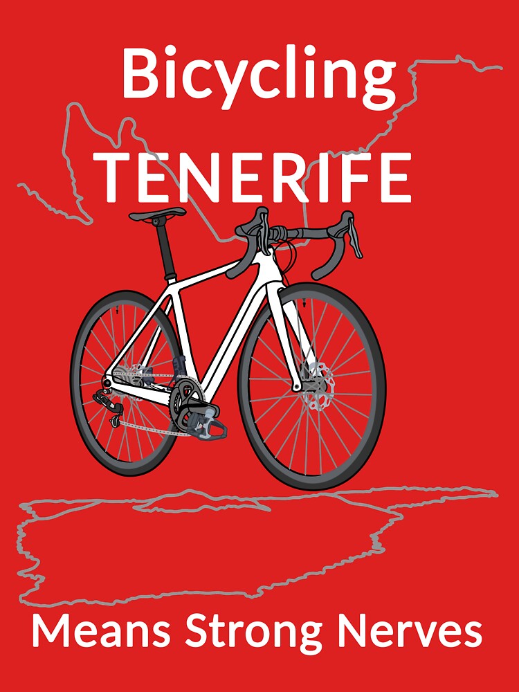 Thumbnail 7 von 7, Classic T-Shirt, Fahrradfahren Teneriffa bedeutet starke Nerven, Rennrad, Weiß designt und verkauft von CreaVisArt.