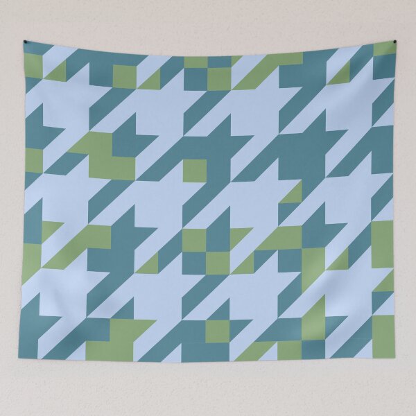Item preview, Timeless Classic Alpine Houndstooth 2. Blue on blue  designed and sold by Dominiquevari.