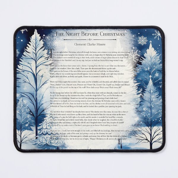 Item preview, The night before Christmas full poem BY CLEMENT CLARKE MOORE blue designed and sold by Inktown.