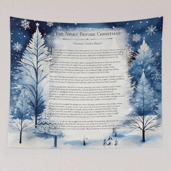 Item preview, The night before Christmas full poem BY CLEMENT CLARKE MOORE blue designed and sold by Inktown.
