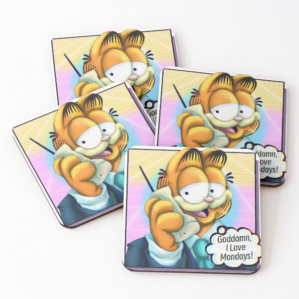 Item preview, 80’s Businessman Vaporwave Garfield designed and sold by glitchycharlie.