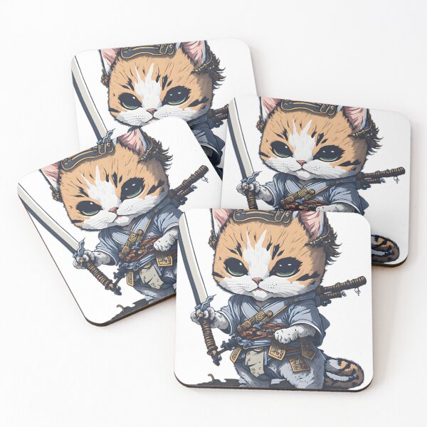 Item preview, Cat Dressed In Samurai Gear designed and sold by ArtsyWishesShop.