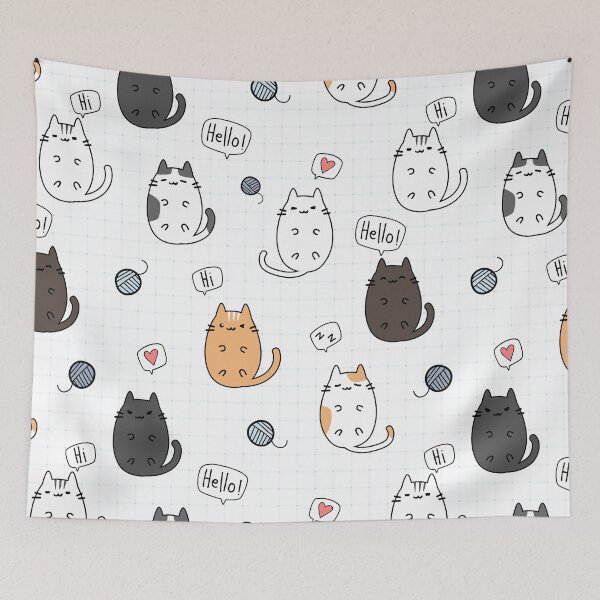 Item preview, cat seamless pattern designed and sold by DdemocrazydizZ.