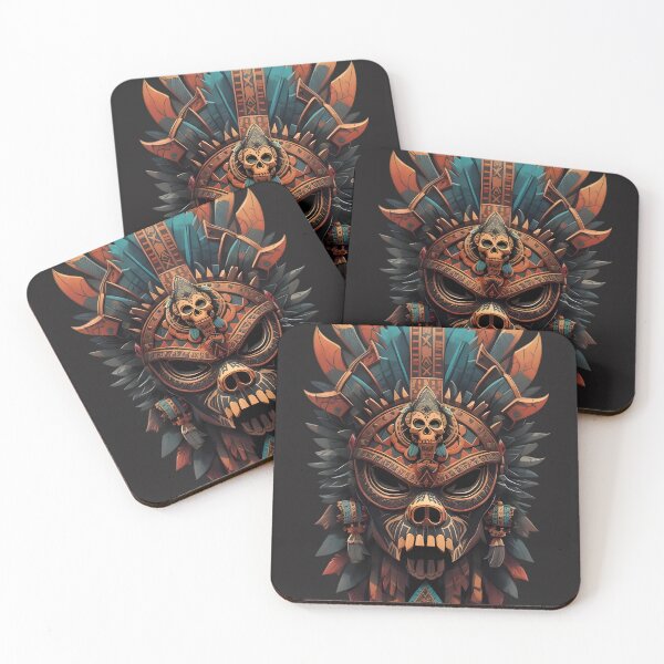 Item preview, Mayan Skull Mask Aztec Warrior Ancient Mexican Civilization designed and sold by Stefan Ivanov.