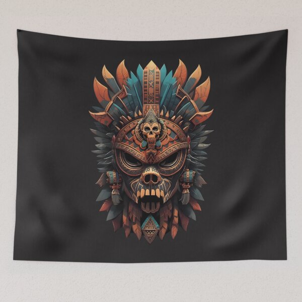 Item preview, Mayan Skull Mask Aztec Warrior Ancient Mexican Civilization designed and sold by Stefan Ivanov.