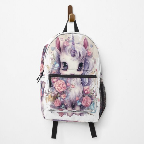Item preview, Cute unicorn with flowers and butterflies isolated on a white background Watercolor illustration designed and sold by hAITHAM1985.